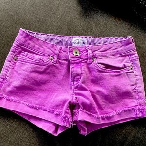 Aeropostale purple denim shorts size 0 - excellent condition.